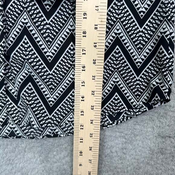 Talbots Black & White Button Down Blouse - Picture 8 of 10